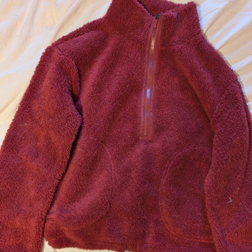 Cozy Red Fleece Pullover
